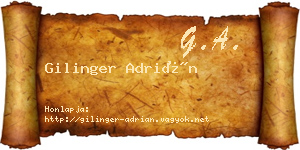 Gilinger Adrián névjegykártya